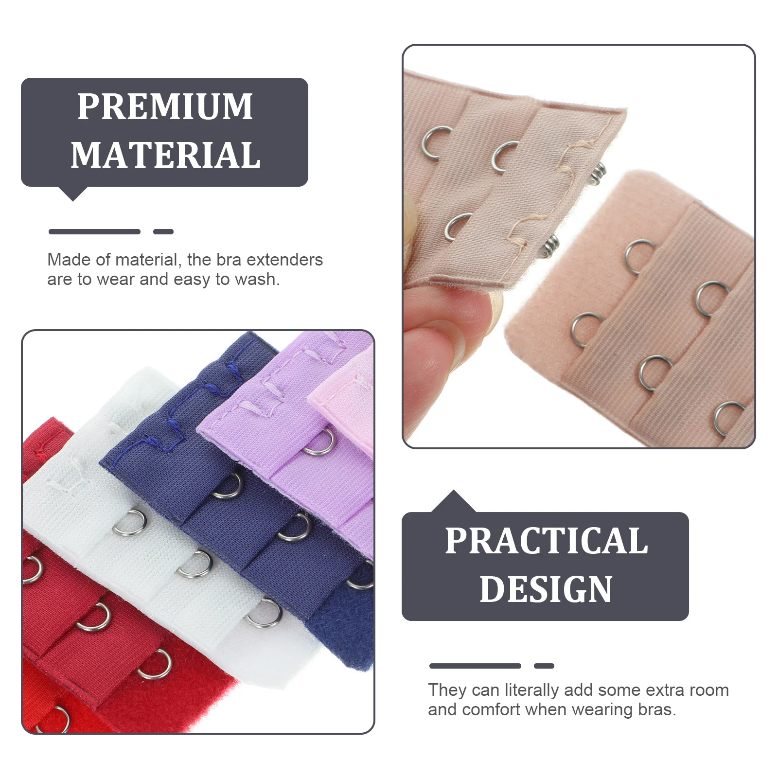 20 Pcs Bra Women Extender Hooks Brassiere Extenders Double Sided Carpet Tape Women's