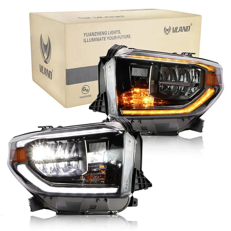 

Car LED Headlight Assembly For TOYOTA TUNDRA 2014-UP Brake Reverse Parking Running Light Front Lamp Streamer Turn Signal