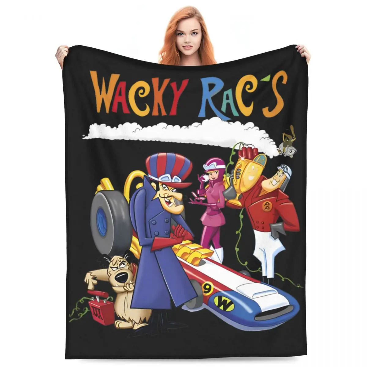 Comfort Funny Wacky Races Cartoon Movie Blanket Bedding Decorative Dastardly and Muttley Throw Blanket Lightweight Flannel