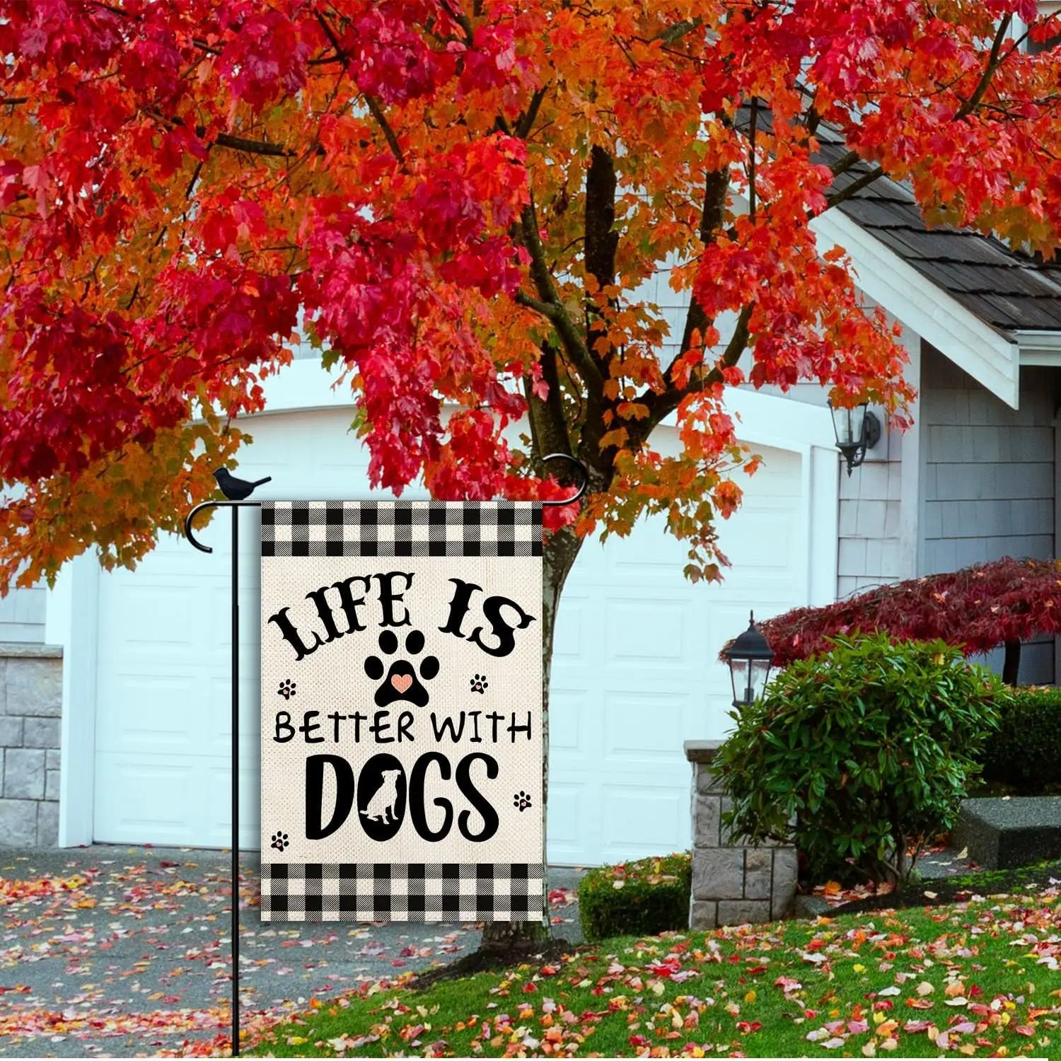 Pet life is better with a dog Garden Flag Outside 12.5x18 Inch jaa