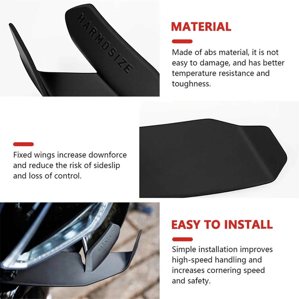 

ABAN Motorcycle Winglet Aerodynamic Wing Kit for RS660 660 Rs660 2020-2024 Side Wind Spoiler Lower Shroud Front Wing