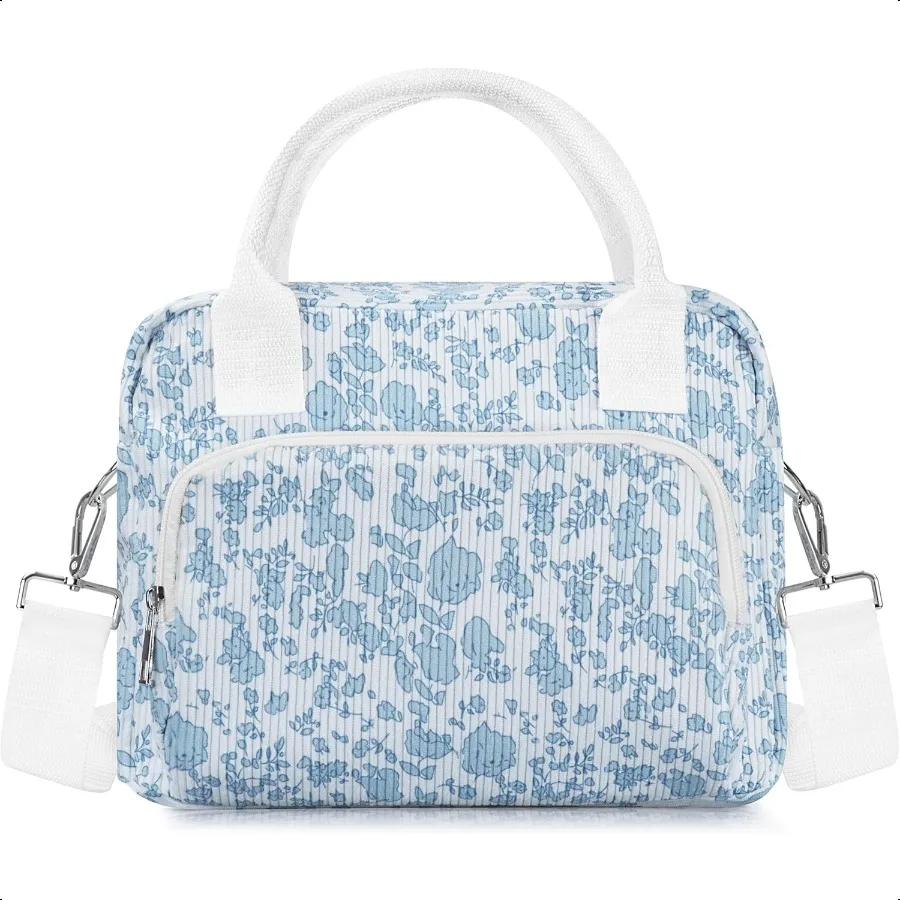 

Lunch Box for Women Insulated Lunch Bag Cute Corduroy Lunch Tote Bags Lightweight Reusable Leakproof Cooler Bag with Adjustable