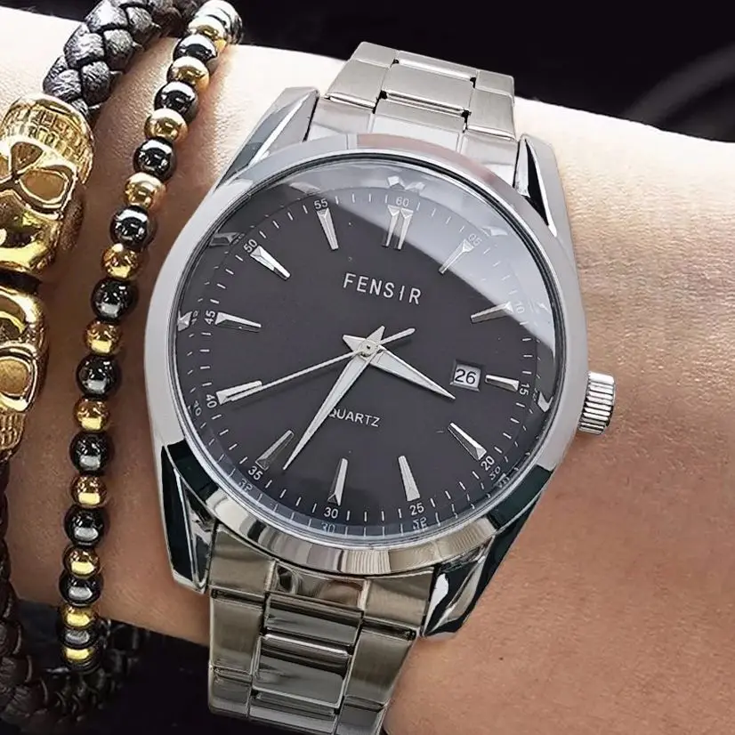 

High-End, Light Luxury, Fashionable Super Player Business Casual Men's Watch, Waterproof, Calendar, Steel Band, Unique, Cool, Stylish, Trendy Men's Wristwatch, the Best Gift for Him