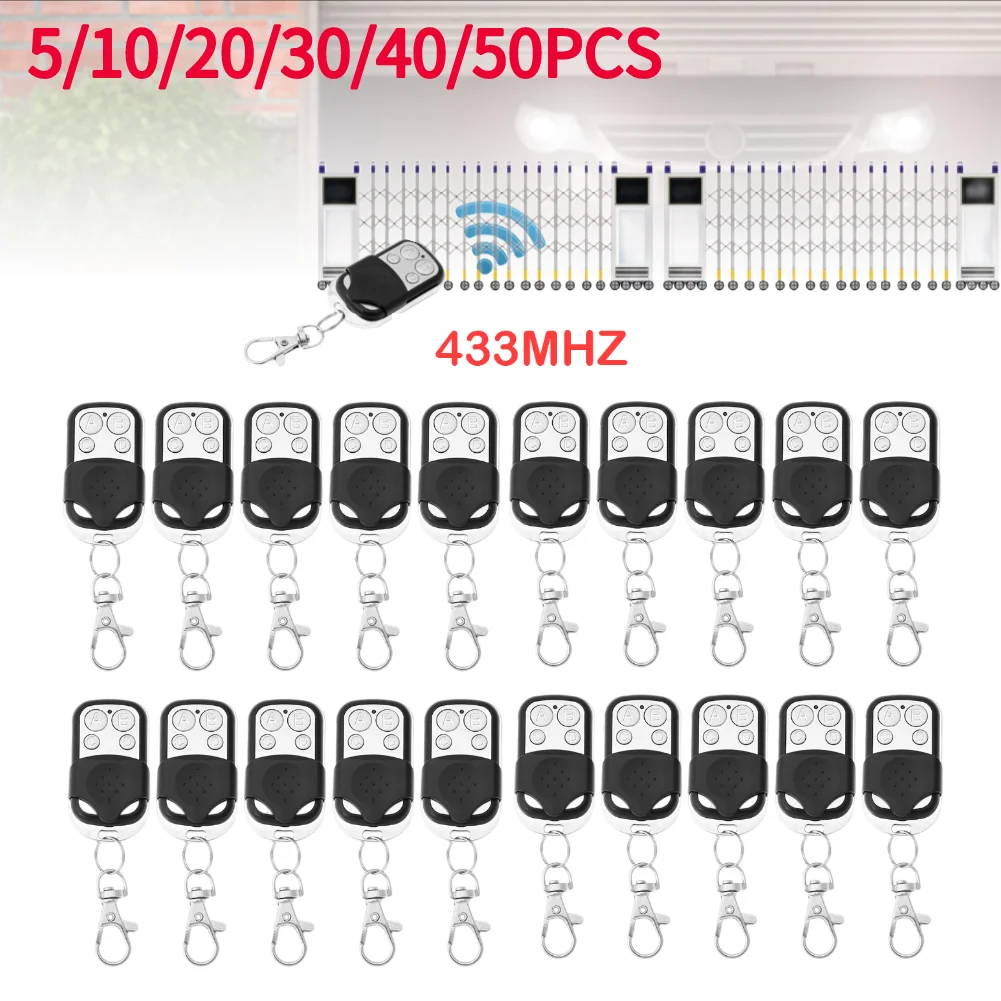 20-50 Pcs 433MHz Remote Control Electronic Gate Garage Door Opener Remote Control Duplicator Learning Code for Gate Garage Door