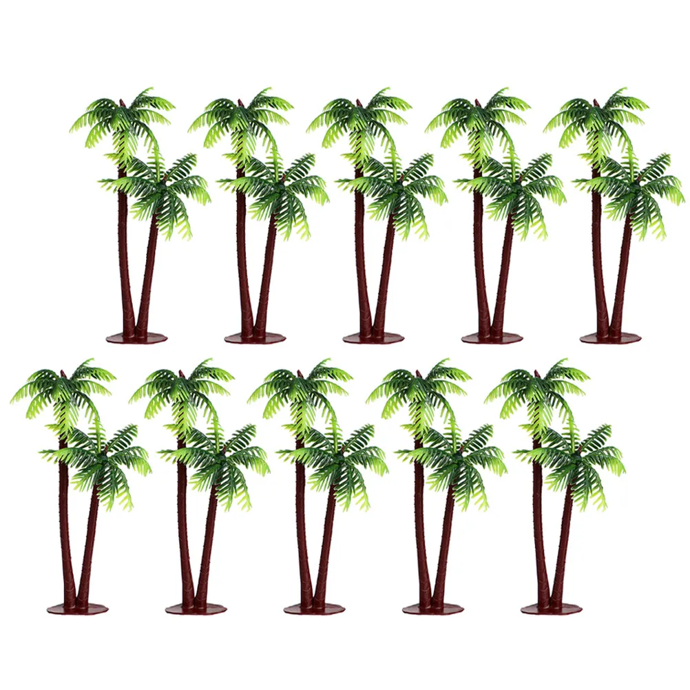 

20Pcs Miniature Tree Artificial Plastic Plant for Fish Tank Plants Decor Aquarium Coconut Tree Ornament Small Garden Layout