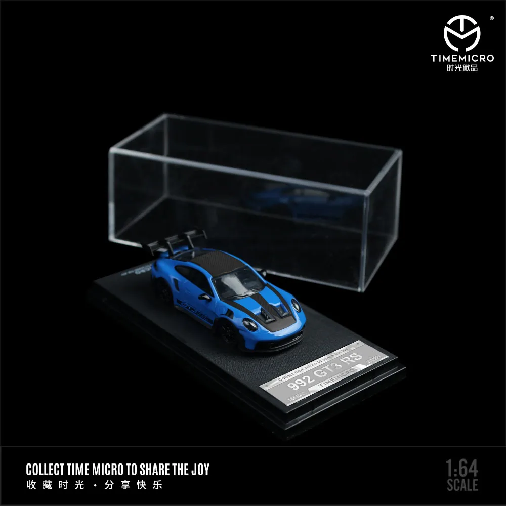 TIME MICRO 992 GT3 RS Blue Painting Simulation Alloy Car Model for Collection & Display & Gift