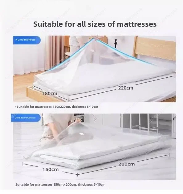 Large Latex Mattress Vacuum Storage Bag Moving Packing Dustproof Compression Vacuum Bag Organizer Holder for Mattress Carpet Mat