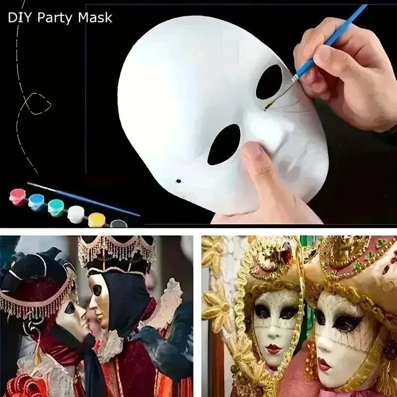 8pcs Blank Paper Facial Mask for Painting DIY Craft Halloween Party Costume Cosplay Decor Custom White Unisex Premium Quality