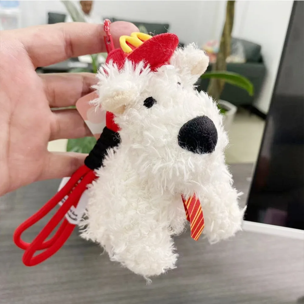 Creative Western Highland Dog Keychain Bag Accessories Hangings Ornament Plush Toy Doll Cute Plush Hangings Car Keys Accessories