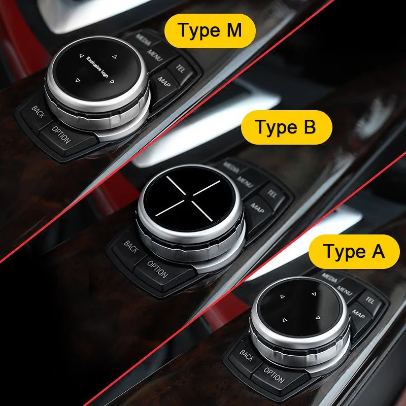 

For BMW 1 2 3 4 5 6 7 Series X3 X5 X6 F20 F30 F10 F07 E46 E60 E90 E70 Car Central Multimedia Knob Trim Cover Sticker Accessories
