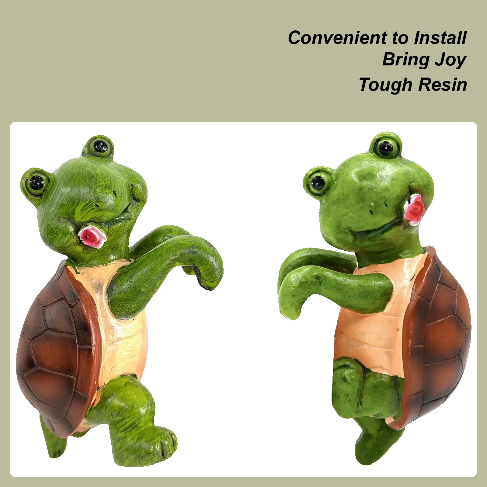 زينة وعاء النبات 2 قطع السلاحف تسلق مضيعة نعالها تمثال الحيوان للخارجية حديقة ساحة سياج الحديقة شرفة المنزل #1