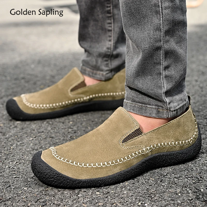 

Golden Sapling Classics Loafers Men Casual Shoes Retro Genuine Leather Flats Fashion Moccasins Leisure Party Shoe Men's Loafer