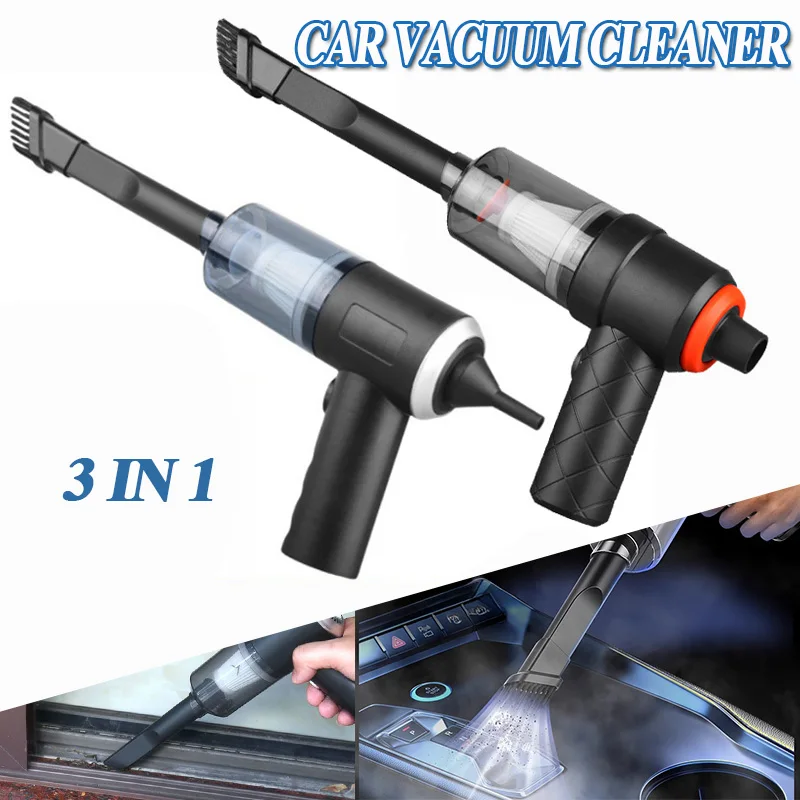 USB Rechargeable Wireless Car Vacuum Cleaner​ - 1200mAh High Power Portable for Home & Auto, Dry & Wet Use