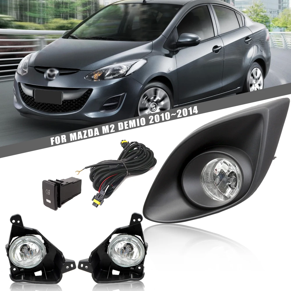 DLAA For Mazda 2 Demio 2010 2011 2012 2013 2014  Front Fog Lights Car Styling Spot Light Fog Lamps With Switch - 1 Pair