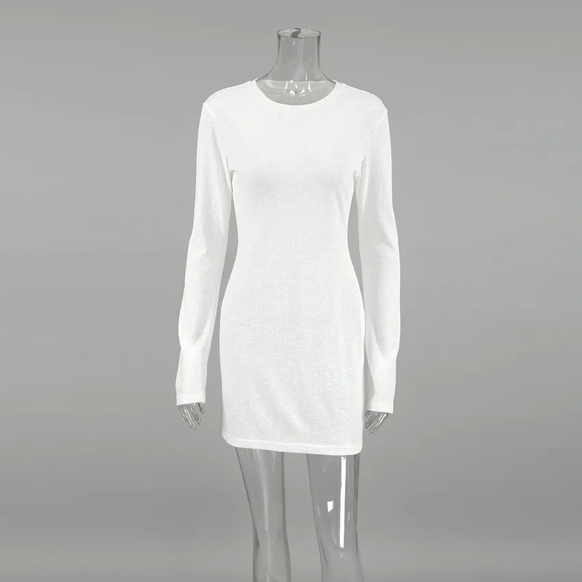 Sexy slim fit white spicy girl slim fit hip hugging dress 2025 Comfort autumn and winter fashion new item Imperial Sister Wind