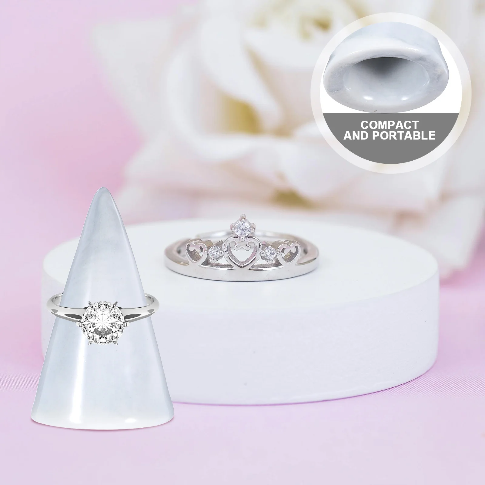 السيراميك مخروط حلقة حامل أنيق مكتب مجوهرات حلقة حامل المنظم عرض الرف للخواتم مخروط شكل خواتم الوقوف