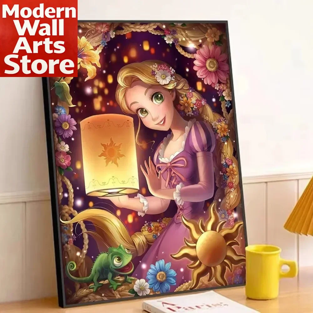 

Disney Rapunzel Diamond Painting Kit - 5D Full Round/Square Diamond Mosaic Art, Acrylic Craft with Vibrant Floral & Starry Ni,fr