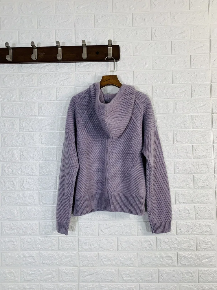 2022 autumn winter new fashion explosion hoodie 100% pure wool sweater pullover warm women