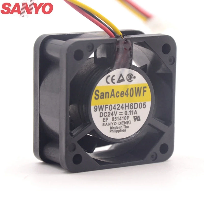 For Sanyo 9WF0424H6D05 4020 DC 24V 0.11A 3-P axial cooling fan waterproof