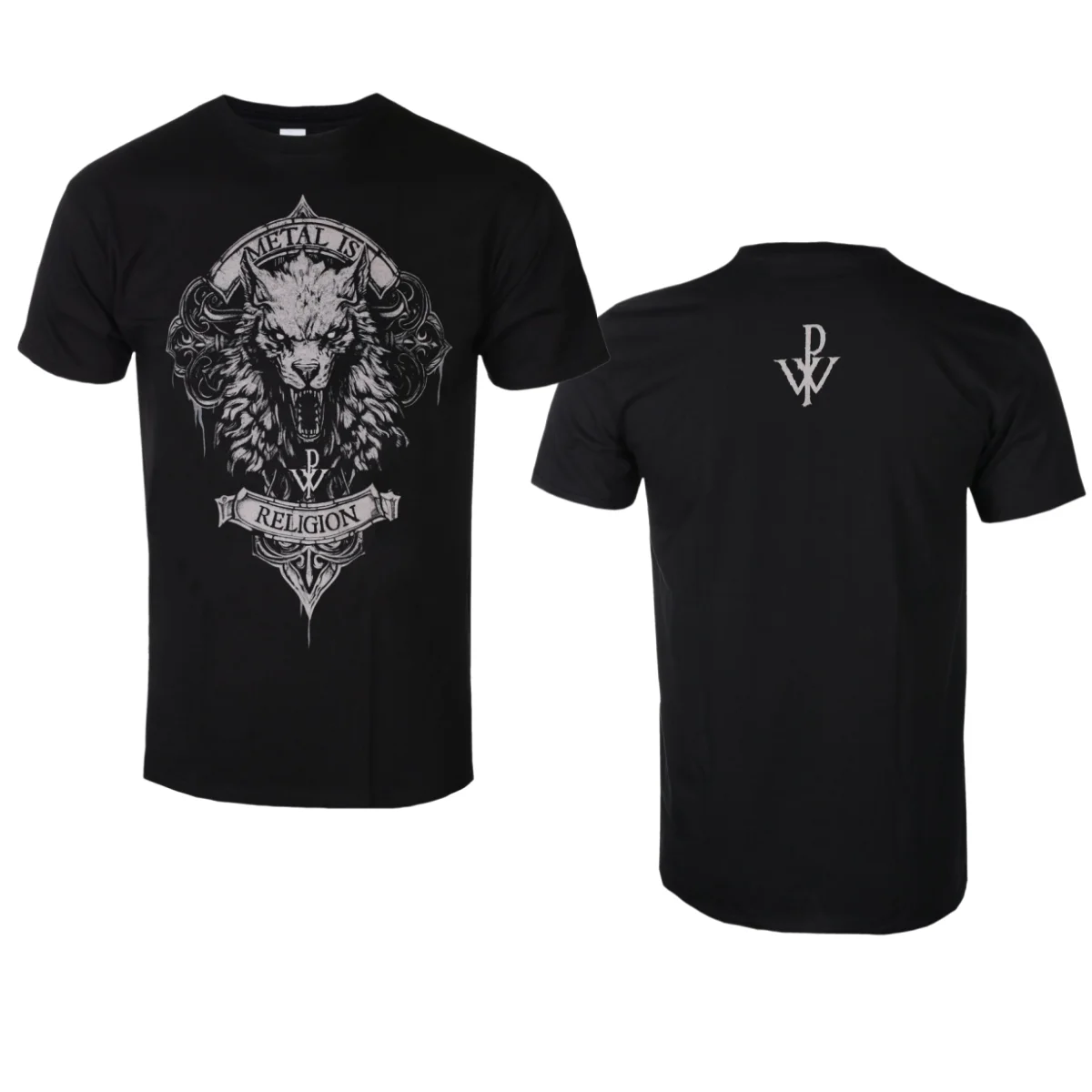 Powerwolf Wolfhead Artistic Patterns Summer T-Shirt Men Women Cotton T-shirt Casual Street Classic Band T-shirt