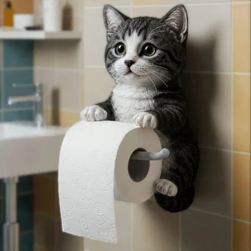 Bathroom Paper Holder Household Floating Wall No Drill Shelf Decorative Organizer Storage Rack Modern Toilet Paper Holder
