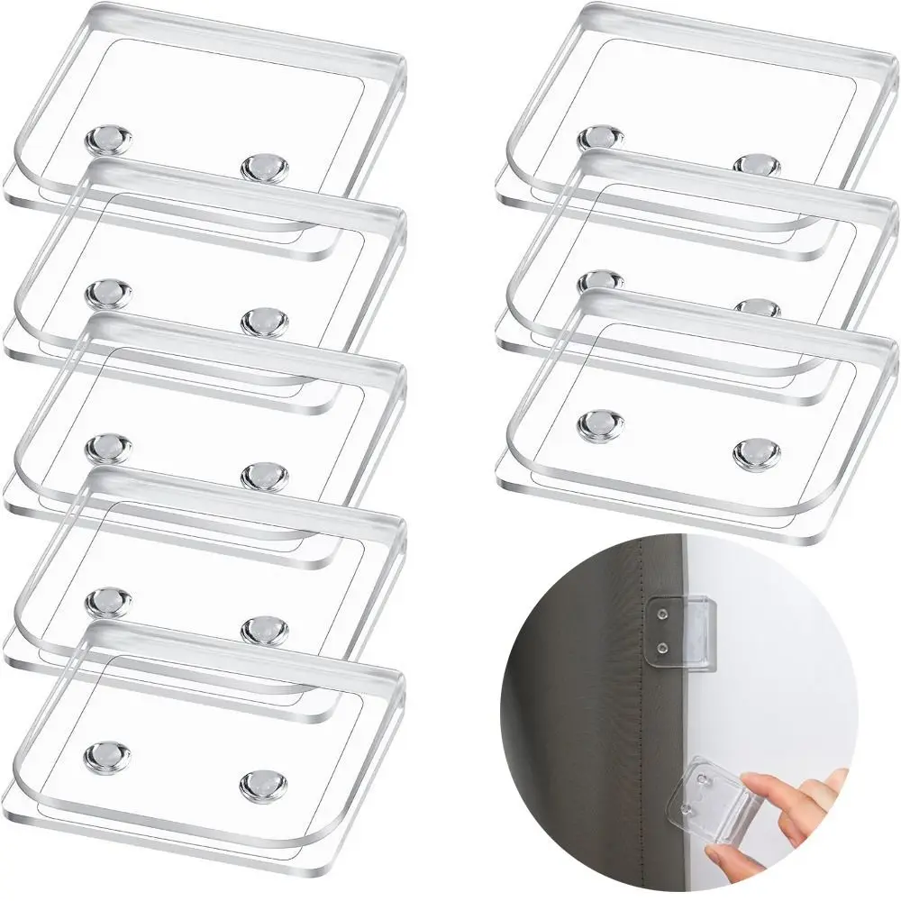 1/2/4/8Pcs Self Adhesive Shower Curtain Clips Practical Anti Splash Spill ABS Anti Slip Bedsheet Clip Shower Curtain Hook