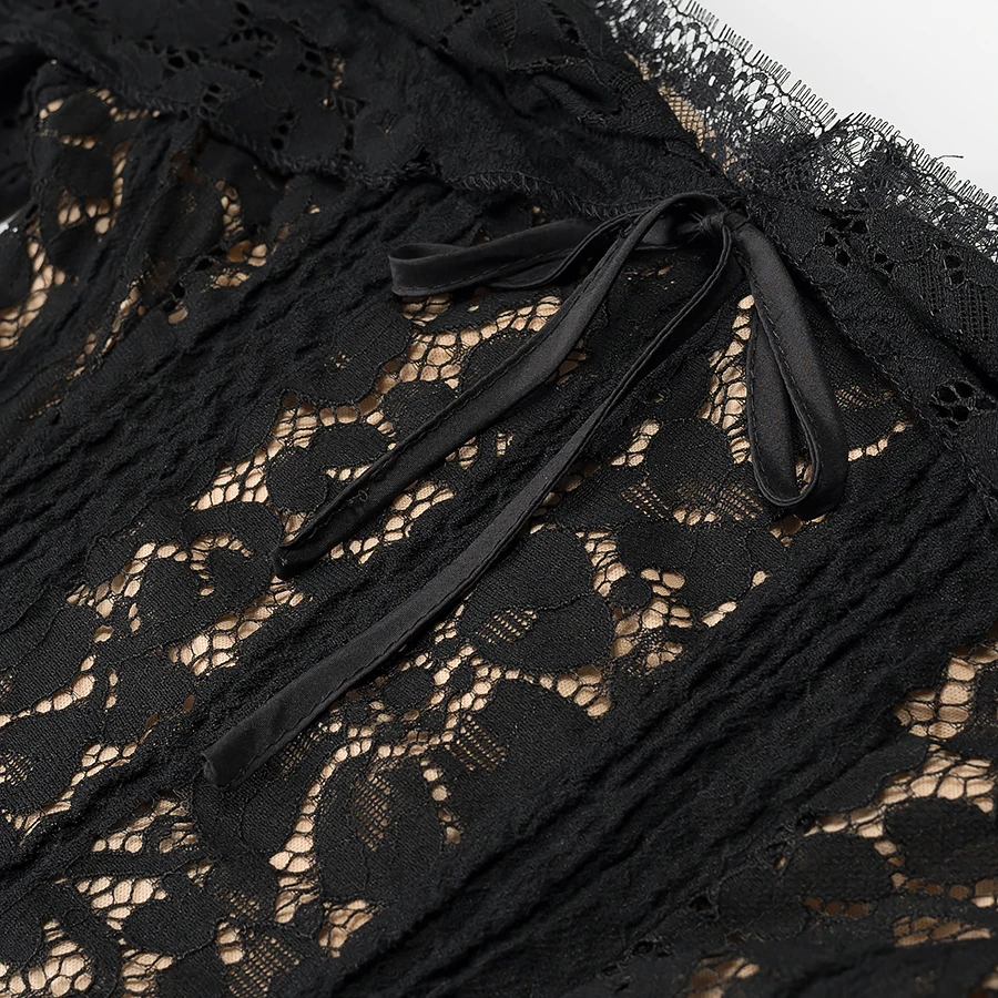 JNLEAOG Faionable ort Lace Dr Women's High Waist Straight Cut Summer Casual Long Sve Dr Ele Design Dr