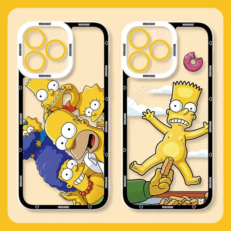 Funny Disney Homer Simpsons Soft Silicone Case For iPhone 16 15 Pro Max 14 Plus 13 12 11 Pro XR XS X 8 7 SE 2020 Shockproof Etui