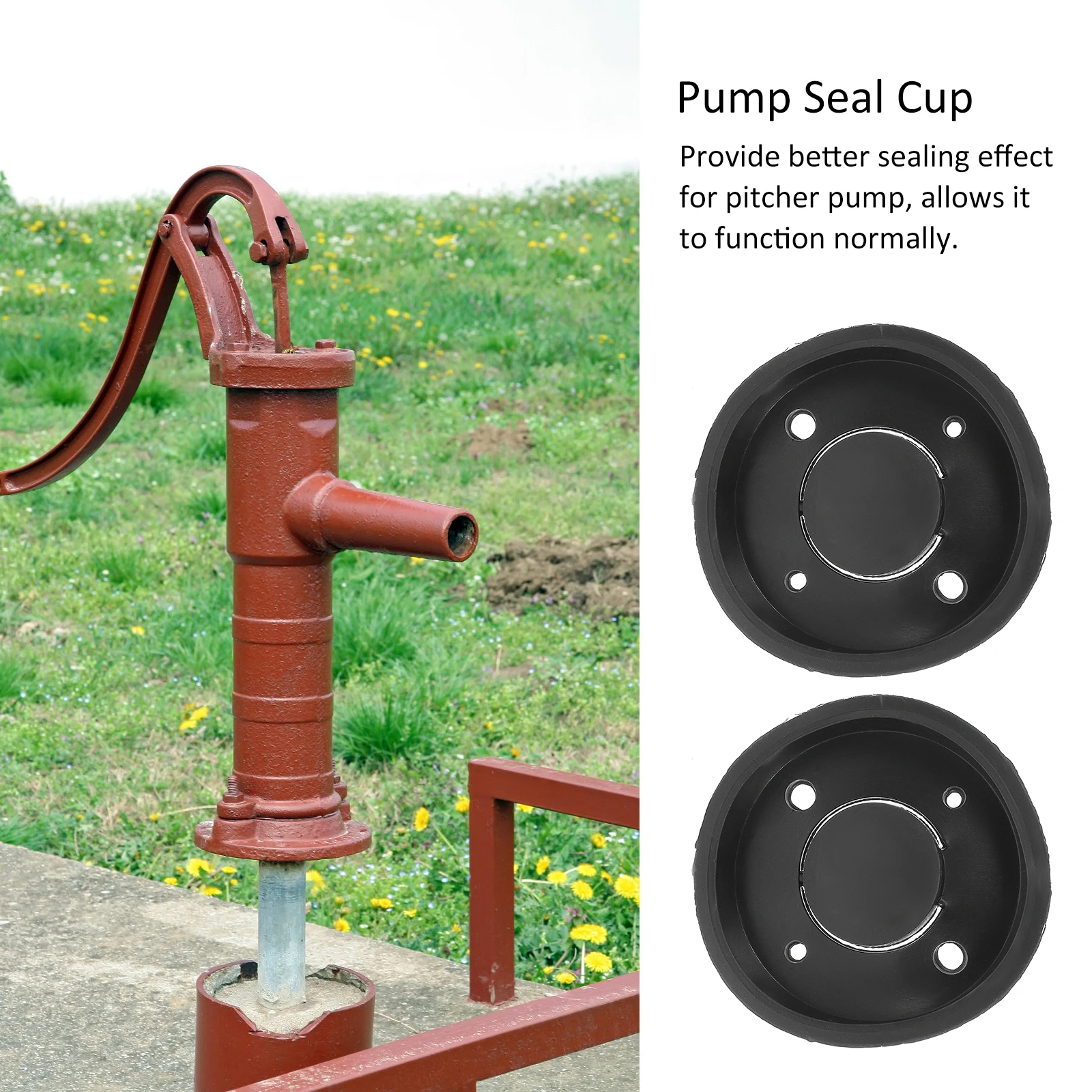 

4pcs Pressure Replacement Pitcher Rubber Universal Seal Parts Manual Water Rubber Pump Cup Seal Water Pump Cup