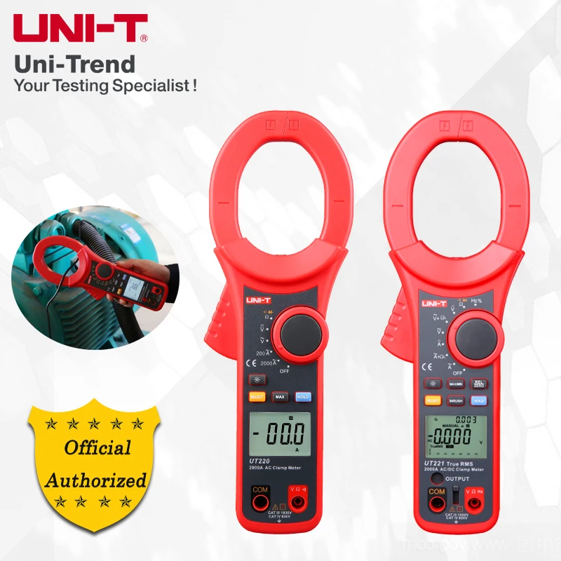 UNI-T UT220/UT221 سلسلة الصناعية 2000A صحيح RMS الرقمية المشبك متر/فتح حجم 63 مللي متر/LCD الخلفية