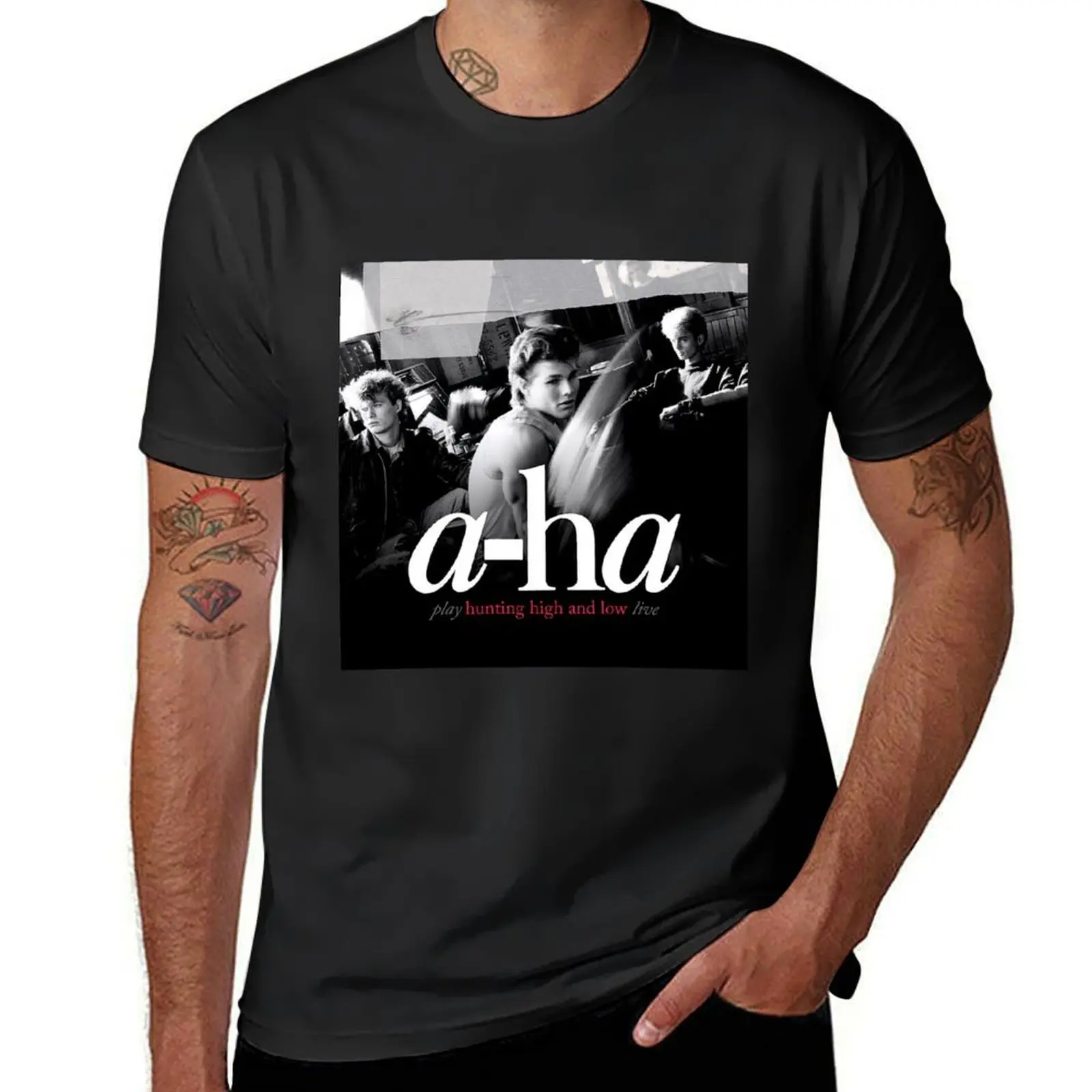 

high hunting a-ha and low play T-Shirt shirts graphic summer 2025 vintage graphic tee Aesthetic clothing clothing for men