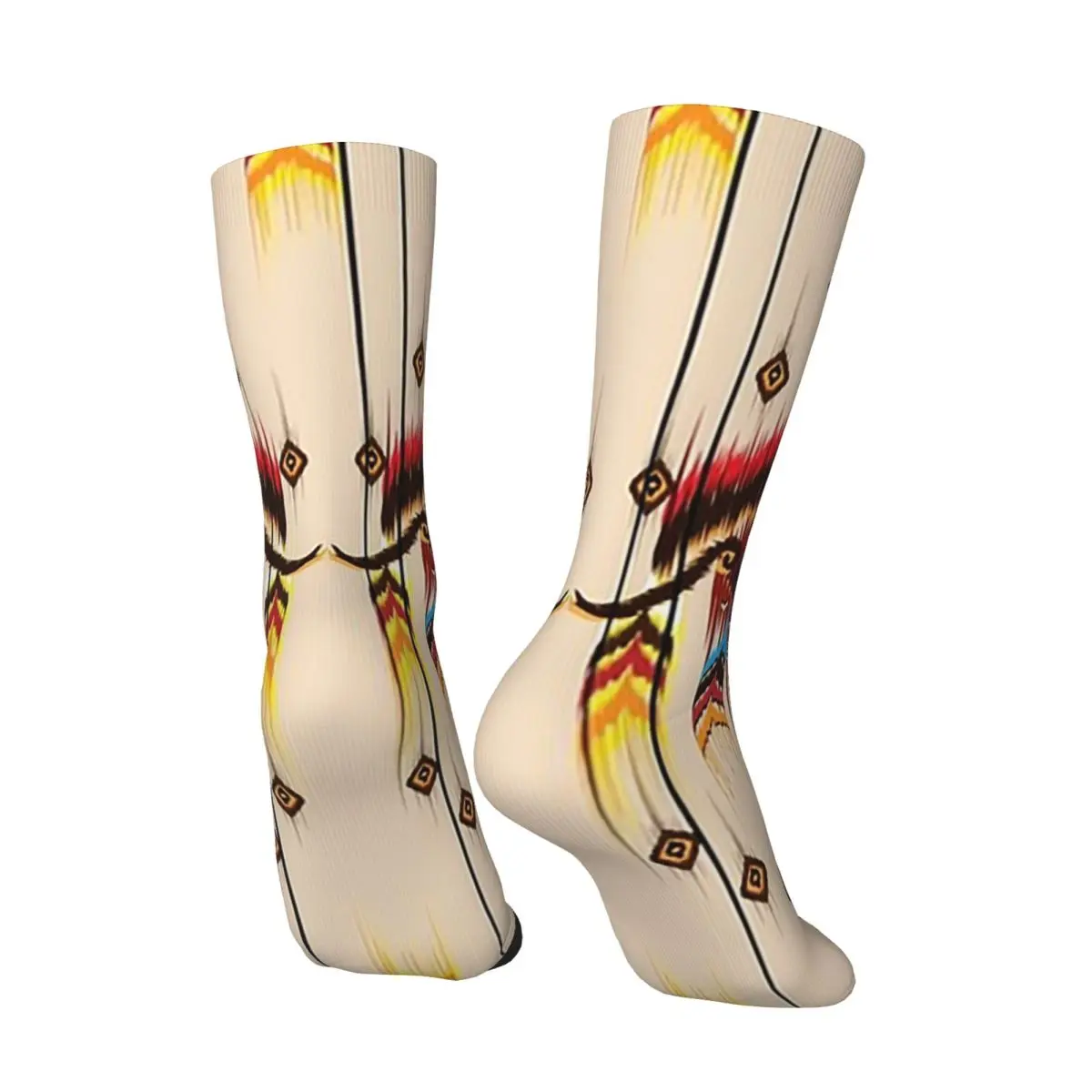 All Seasons Ikat Pattern Embroidery Abstract For Design Socks Harajuku Crew Socks Stockings for Men Women Valentine's Day Gifts