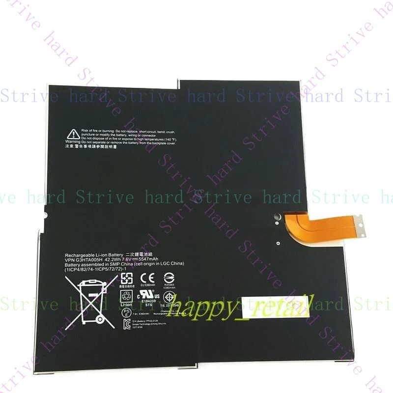 5547mAh New Battery G3HTA005H For Microsoft Surface Pro 3 1631 12" Tablet