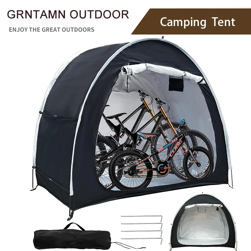 

Waterproof Oxford Fabric Outdoor Bicycle Cover Shelter with Window Design, Bike Storage Tent for 2 Bikes, 210D, 6.6FT