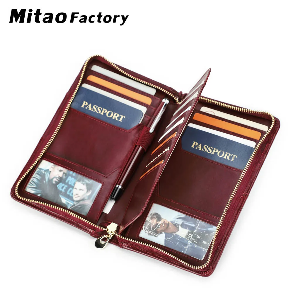 

MAGIC TALE Genuine Leather Men Passport Cover with Pen Slot Family Passport Travel Wallets ID Card Bag Organizer Document Pouch