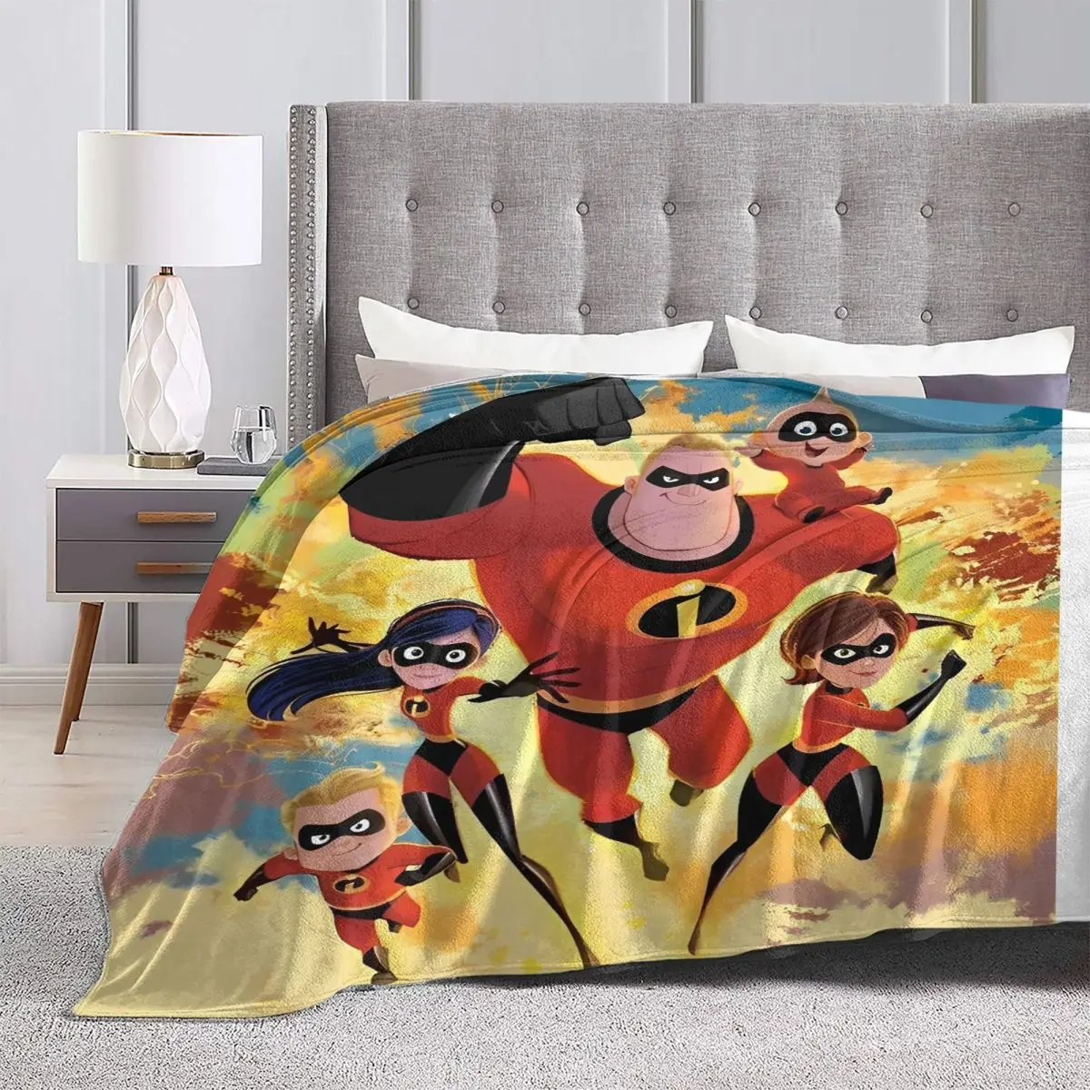 The Incredibles Warm Soft Blanket superhero Camping Plush Throw Blanket Fashion Bedroom Flannel Bedspread Sofa Bed Cover