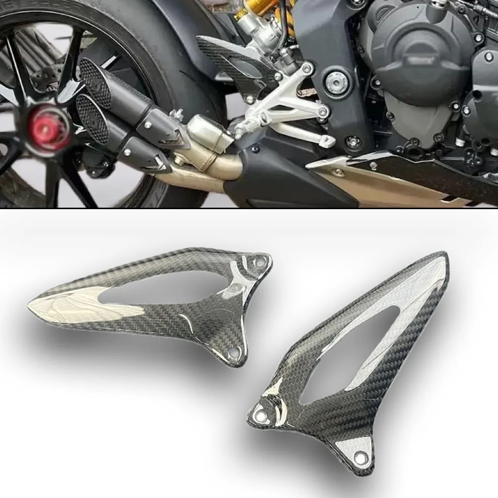 

For Triumph Speed Triple 1200RS / 1200RR 2021 2022 2023 2024 /3K 100% Carbon Fiber Moto Accessories Heel Guard Plates Foot Rests
