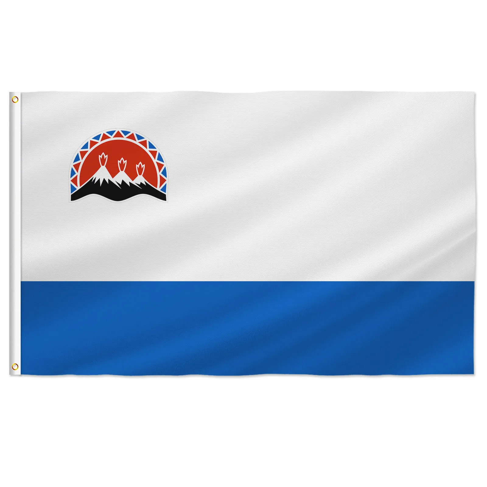 PTEROSAUR Russia Kamchatka Krai Flag, Russia Russian RU Kamchatka Krai Flags for Room Decor Indoor Outdoor Decoration Banner