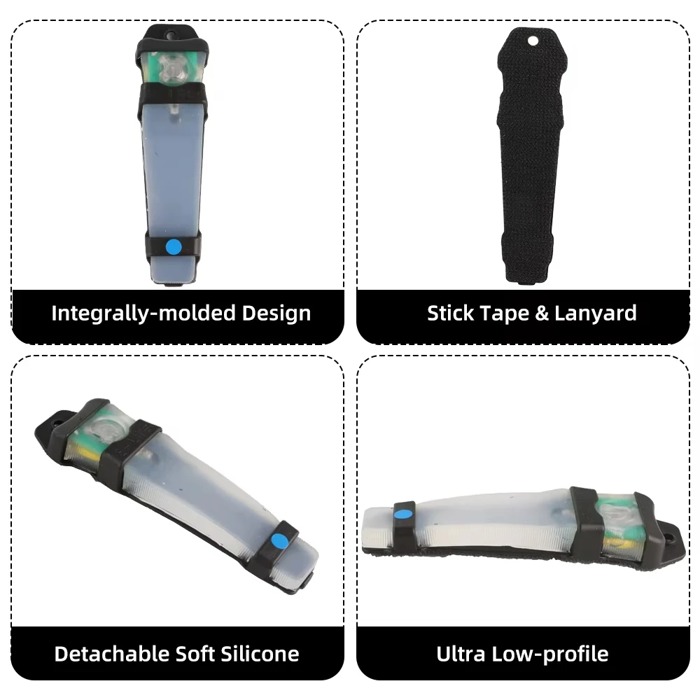 Luce per casco tattico BOOIU - Lampada per segnaletica identificativa |   Flash di sicurezza e segnale SOS |   Attrezzatura di sopravvivenza per escursionismo da caccia