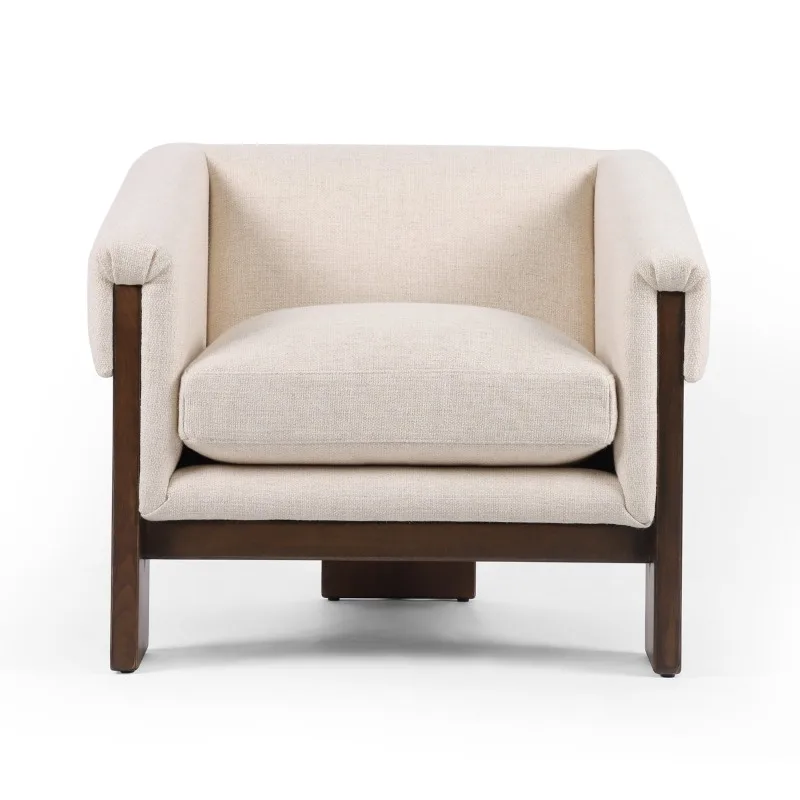 

Modern upholstered accent chair with wooden frame