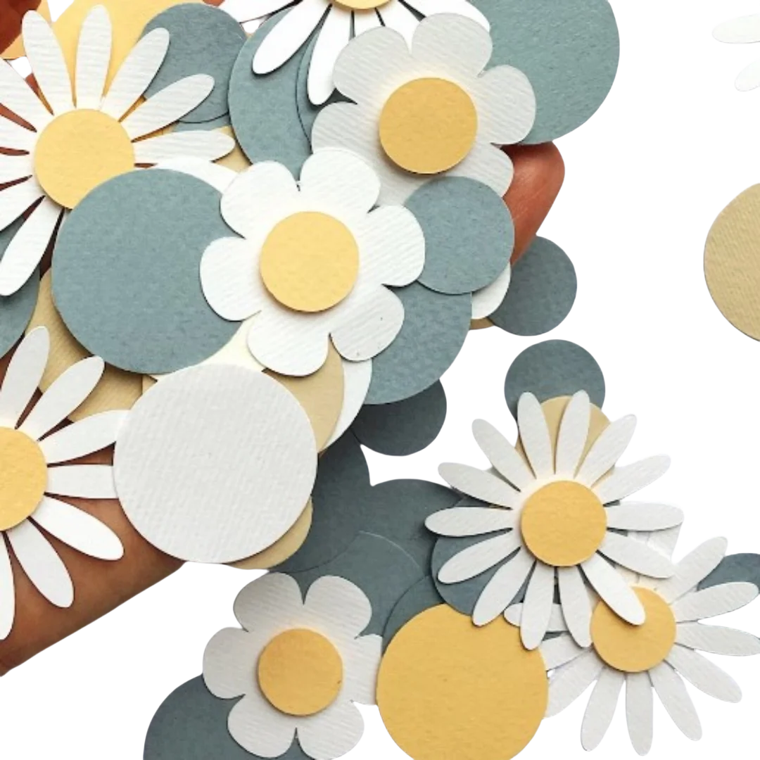 1Bag Sweet Round Daisy Flower Paper Confetti Wedding Flower Table Scatter Baby Shower Birthday Party Gift Box Decorations Supply