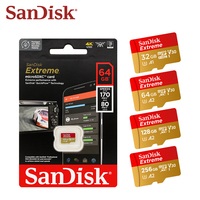 Sandisk Micro SD Card Original Extreme A2 V30 U3 SDXC Flash 32GB 64GB 128GB 256GB MicroSD Card 190MB/s TF Card for Phone Tablet