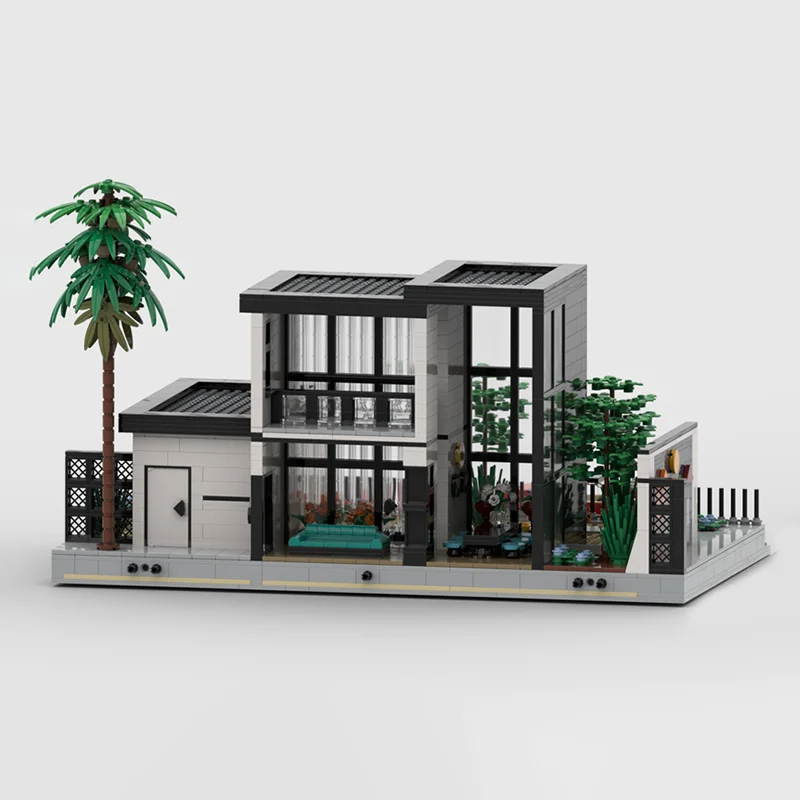 2108 pçs moc caribe praia villa rua lado modelo blocos de construção presentes natal arquitetura montar brinquedos diy criativo crianças