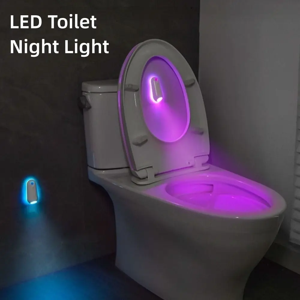 

Ночник для туалета с 8 цветами, градиентный RGB, водонепроницаемый IPX3, для ванной комнаты, с зарядкой Type-C, датчиком движения, умный ночник