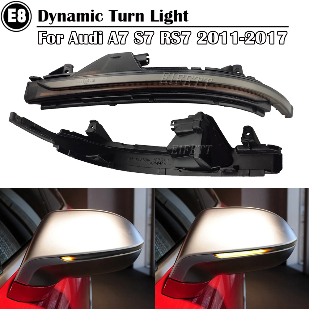 Dynamic Blinker LED Turn Signal Light For Audi A7 S7 RS7 2011-2017 Side Wing Mirror Rearview Repeater Sequential Indicator Lamp