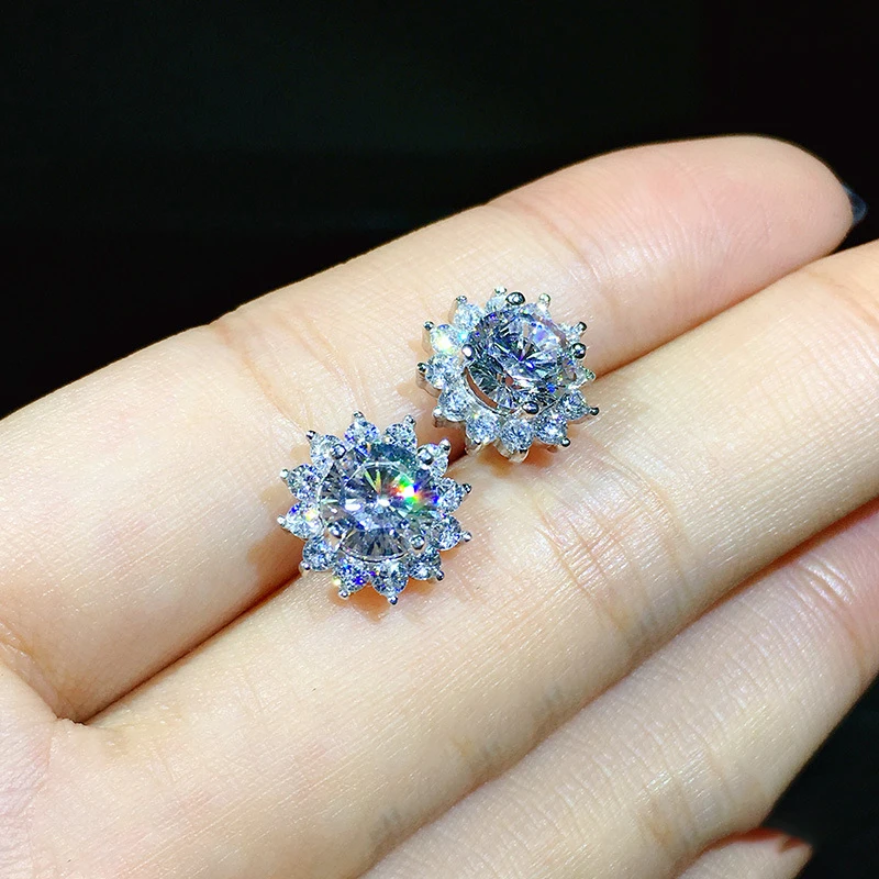 لطيف أنثى صغيرة الأحمر الأقراط المستديرة كريستال حجر موضة فضية اللون مجوهرات الزفاف أقراط مزدوجة للنساء