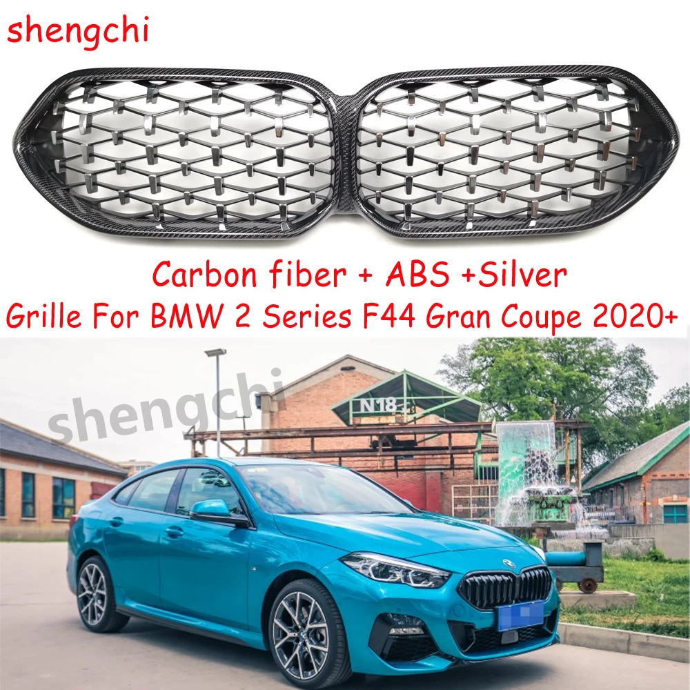 F44 Carbon Fiber Diamond Style Front Bumper Grille for BMW 2 Series Gran Coupe F44 M235i 216i 218i 220i 228i Racing Grills 2020+