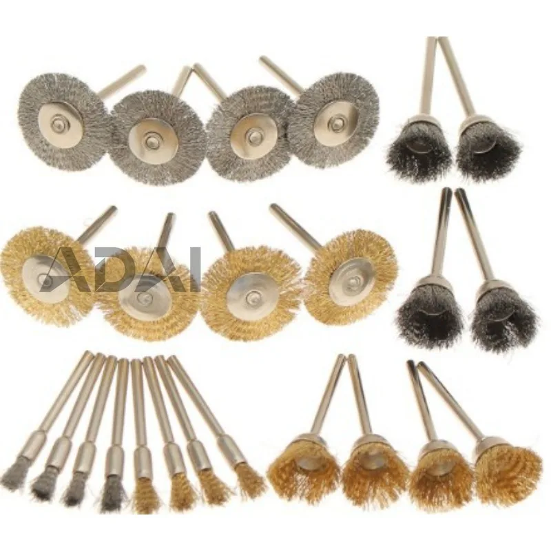 

Электрический инструмент для полировки, шлифовки, чистки, 24 насадки из медной и стальной проволоки, для удаления ржавчины и очистки, тип 3