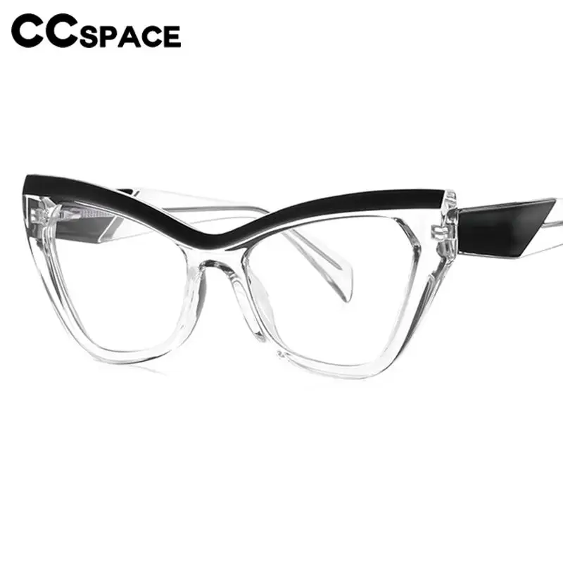 57062 Cat Eye Clear Eyeglass Lady Trend Optical Spectacle Frames Spring Hinge Glasses Frame Anti Blue Light Computer Glasses