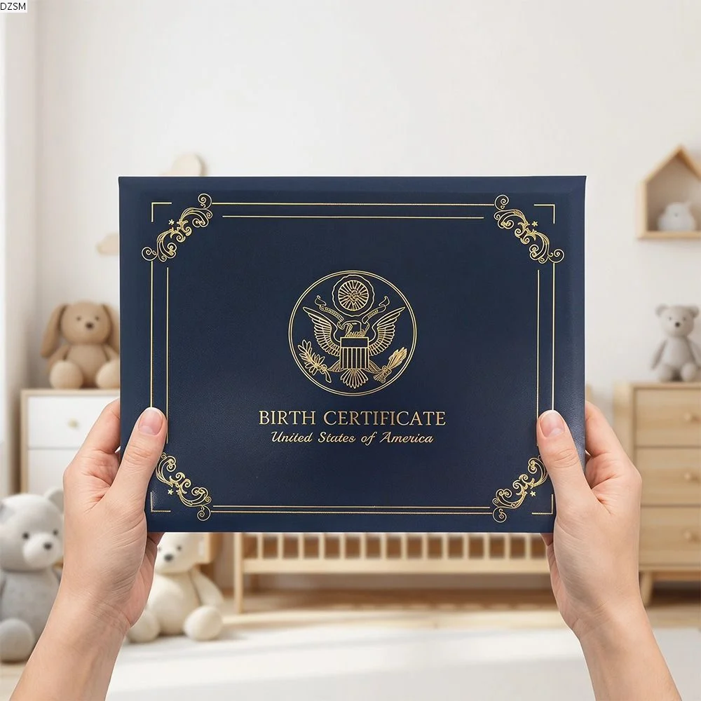

Waterproof US Birth Certificate Holder Baby Shower Gift Premium PU Leather Birth Certificate Protector Sleeve Portable Durable